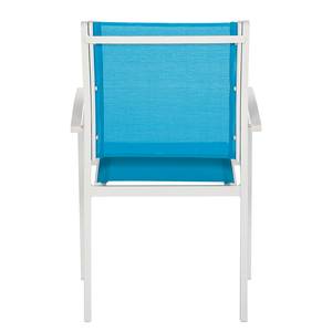 Chaises de jardin Sonny (lot de 2) Aluminium /Textile blanc / Bleu
