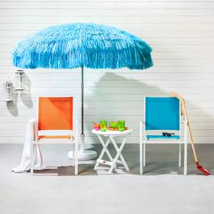 Chaises de jardin Sonny (lot de 2) Aluminium /Textile blanc / Bleu