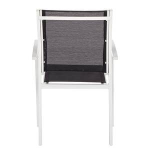 Chaises de jardin Linu (lot de 2) Aluminium/Textile - Blanc/Gris foncé