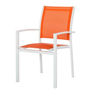 Sedia da giardino Leno (set 2) Alluminio/tessuto bianco/Arancione