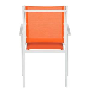 Chaises de jardin Leno (lot de 2) Aluminium / Textile - Blanc / Orange