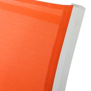 Tuinstoelen Leno (2-delige set) aluminium/wit textiel/oranje