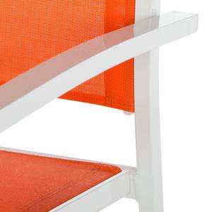 Gartenstuhl Leno (2er-Set) Aluminium / Textil - Weiß / Orange