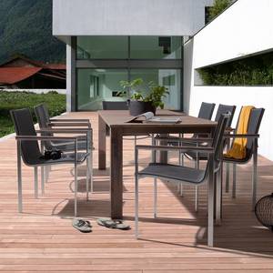 Gartenstuhl Teak Line Kiato (2er-Set) Edelstahl gebürstet - Teakholz mit Antik-Finish