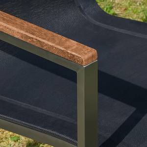 Gartenstuhl Teak Line Vari II (2er-Set) Edelstahl/Webstoff - Schwarz