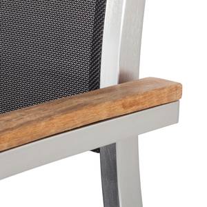 Chaise de jardin Teak Line Vari Aluminium / Tissu - Noir