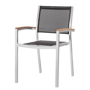 Chaise de jardin Teak Line Vari Lot de 2 - Aluminium / Tissu - Noir