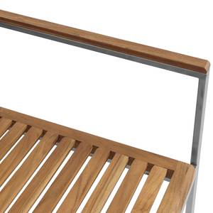 Set di 2 sedie da giardino TEAKLINE Legno di teak massello / Acciaio inox - Teak / Argento