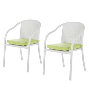 Chaises jardin White Beach I (lot de 2) Blanc (empilable)