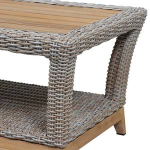 Gartentisch Almada Teak massiv / Polyrattan - Teak / Beige