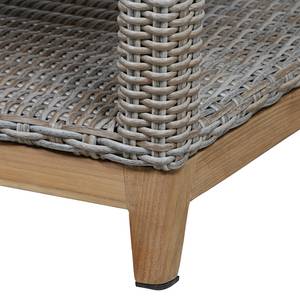 Gartentisch Almada Teak massiv / Polyrattan - Teak / Beige