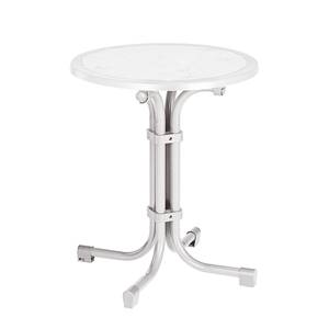 Table de jardin Boulevard (pliable) Rond (diamètre : 60 cm) - Tube plat / Werzalit - Différents coloris - Blanc / Marbré