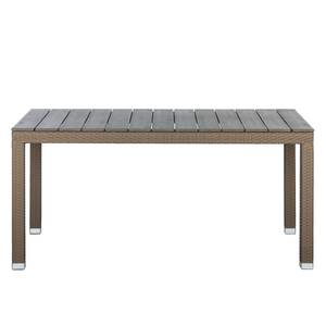 Tuintafel Facil cappuccinokleurig polyrotan/grijs polyhout