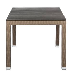 Table de jardin Facil Polyrotin cappuccino / Polywood  gris