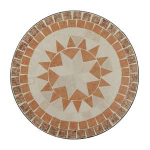 Gartentisch Finca Eisen/Keramik - Schwarz/Mosaik - Durchmesser: 60 cm
