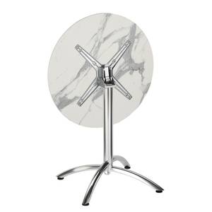 Table de jardin Firenze II Aluminium - Imitation marbre blanc