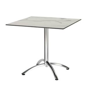 Table de jardin Firenze III Aluminium - Imitation marbre blanc