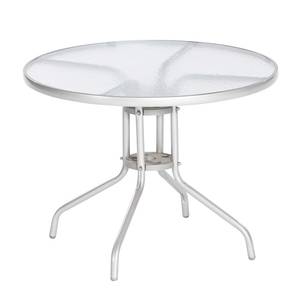 Gartentisch Florenz rund - Stahl/Milchglas