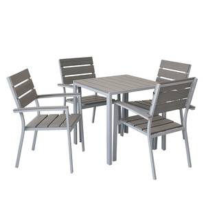 Table de jardin Kudo II Polywood / Aluminium - Gris / Gris platine