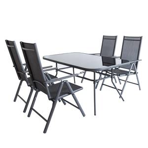 Table de jardin Linu Verre / Aluminium - Noir