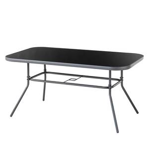 Table de jardin Linu Verre / Aluminium - Noir