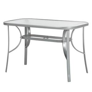 Table de jardin Milano Aluminium / Verre Argenté Transparent