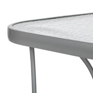 Table de jardin Milano Aluminium / Verre Argenté Transparent
