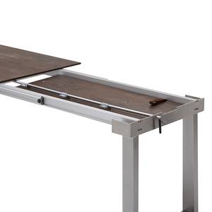 Table de jardin Nando Stratifié / Acier inoxydable Gris Marron 180 x 95 cm