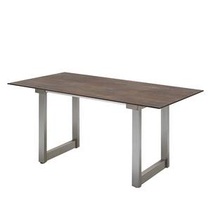 Tuintafel Nando (met uitschuiffunctie) HPL/grijsbruin roestvrij staal - 180x95cm