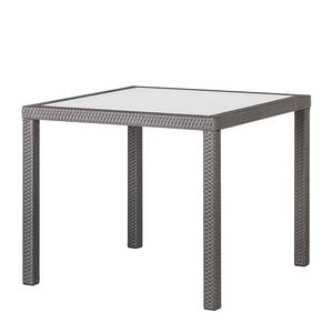 Tavolo da giardino Paradise Gismo Polyrattan/Vetro grigio/Bianco