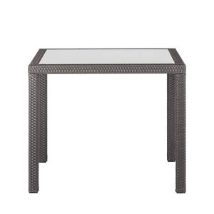 Table de jardin Paradise Gismo Poly rotin / Verre - Gris / Blanc