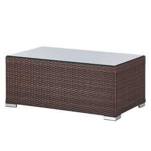 Gartentisch Rattanesco Puca Polyrattan / Glas - Braun