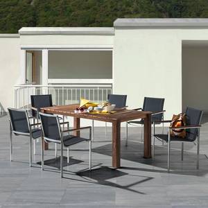 Table de jardin en teck Line Kiato 180 cm de largeur - Marron