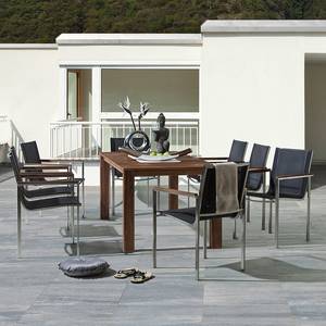 Table de jardin en teck Line Kiato 180 cm largeur Marron