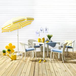 Tuintafel White Beach polyrotan/glas - wit