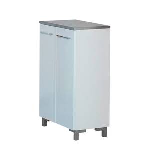 Armoire basse Gela 2 portes - Blanc brillant / Blanc