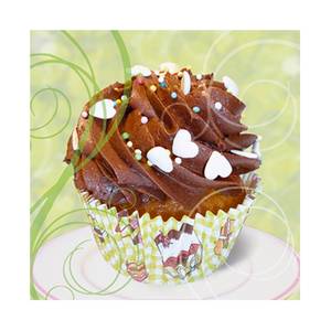 Print achter glas Cupcake on green 50x50cm