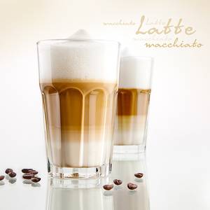 Immagine su vetro Latte macchiato Beige - Marrone - Bianco - Vetro - 20 x 20 x 0.5 cm