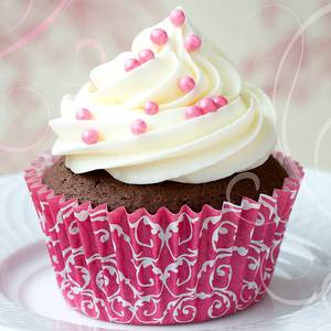 Image sous verre Pink Cupcake 30 x 30 cm