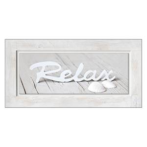 Glasbild Relax III Multicolor - Weiß - Massivholz - 100 x 50 x 2.1 cm