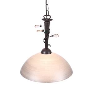 Lampada in vetro Rustic Flower Marrone Metallo 1 luce