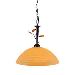 Lampada in vetro Rustic Flower Marrone Metallo 1 luce