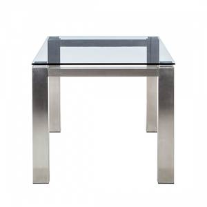 Table en verre transparent Palma I Aspect acier inoxydable - 140 x 90 cm