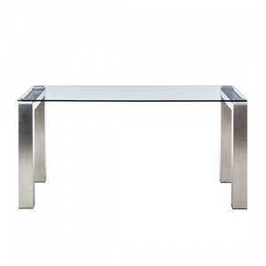 Glazen tafel Palma I helder glas - Roestvrij stalen look - 160x90cm