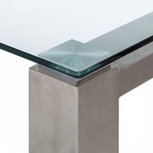 Glazen tafel Palma I helder glas - Roestvrij stalen look - 160x90cm