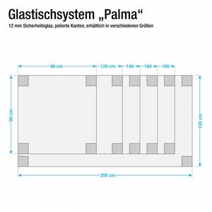 Glazen tafel Palma I helder glas - Roestvrij stalen look - 160x90cm