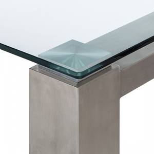 Table en verre transparent Palma I Aspect acier inoxydable - 200 x 100 cm