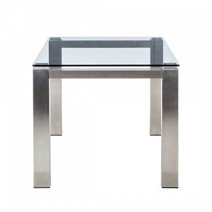 Table en verre transparent Palma I Aspect acier inoxydable - 90 x 90 cm