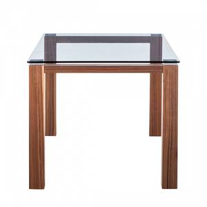 Table en verre transparent Palma I Imitation noyer - 180 x 90 cm