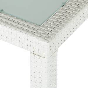 Tuintafel White Beach polyrotan/glas - wit